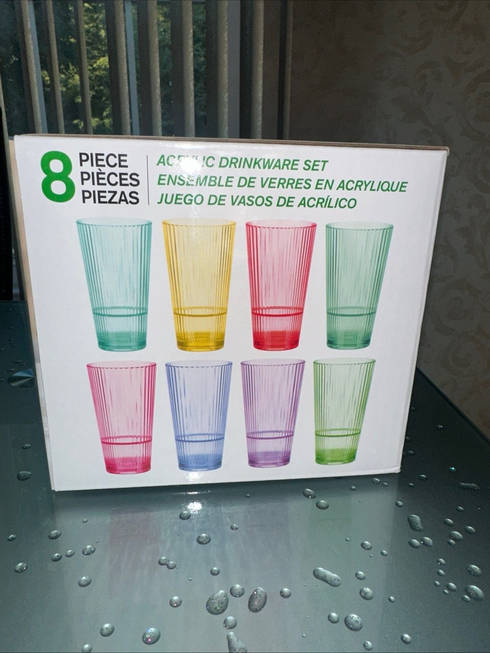 Acrylic Multicolor 8-Piece Drinkware Set - Assorted Colors